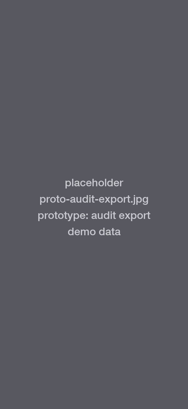 Prototype screen: a PDF export of journal entries in order, with signatures