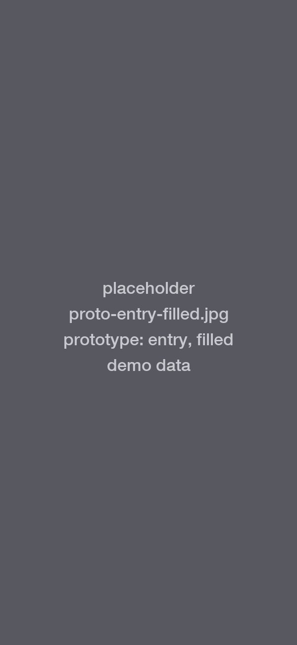 Prototype screen: a journal entry with the signer's name, address, ID type and expiry filled in from a scanned test barcode. Demo data.